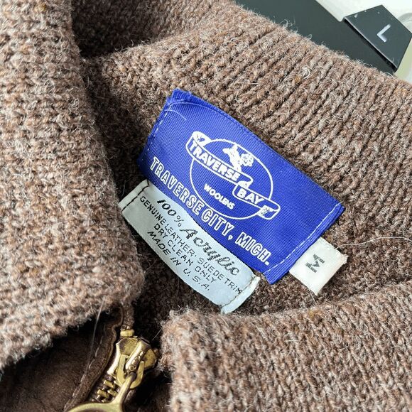 VTG 50s–60s Traverse Bay Woolens Suede Trim Zip Jacket TALON – M - Picture 3 of 10